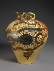 Aardewerken pot met octopusontwerp, Knossos, Kreta, Laat-Minoïsche periode II, c.1450-1400 v.Chr.